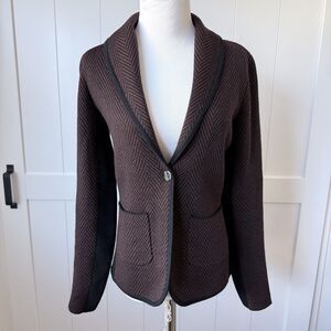 Margaret O’Leary Bacall Jacket Blazer Luxury Merino Wool M Herringbone Old Money
